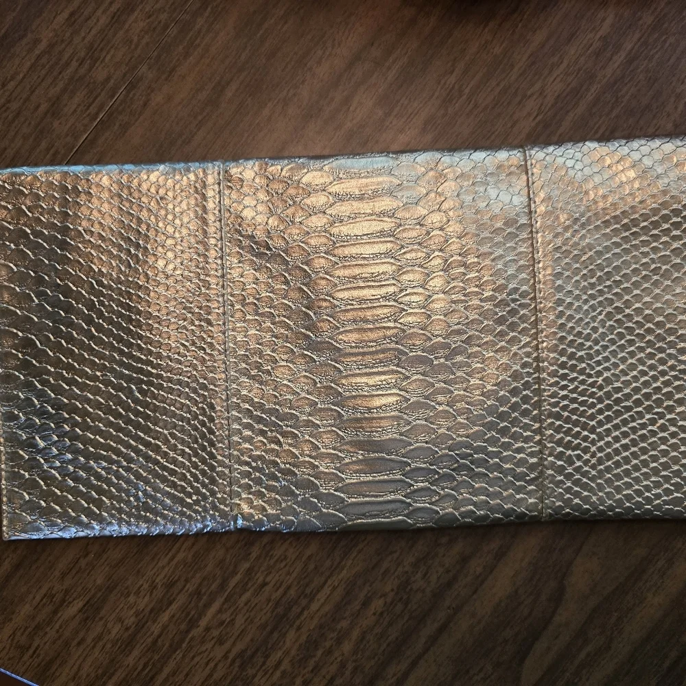 Urban Expressions Elegant Gold Snake Print Clutch NWOT